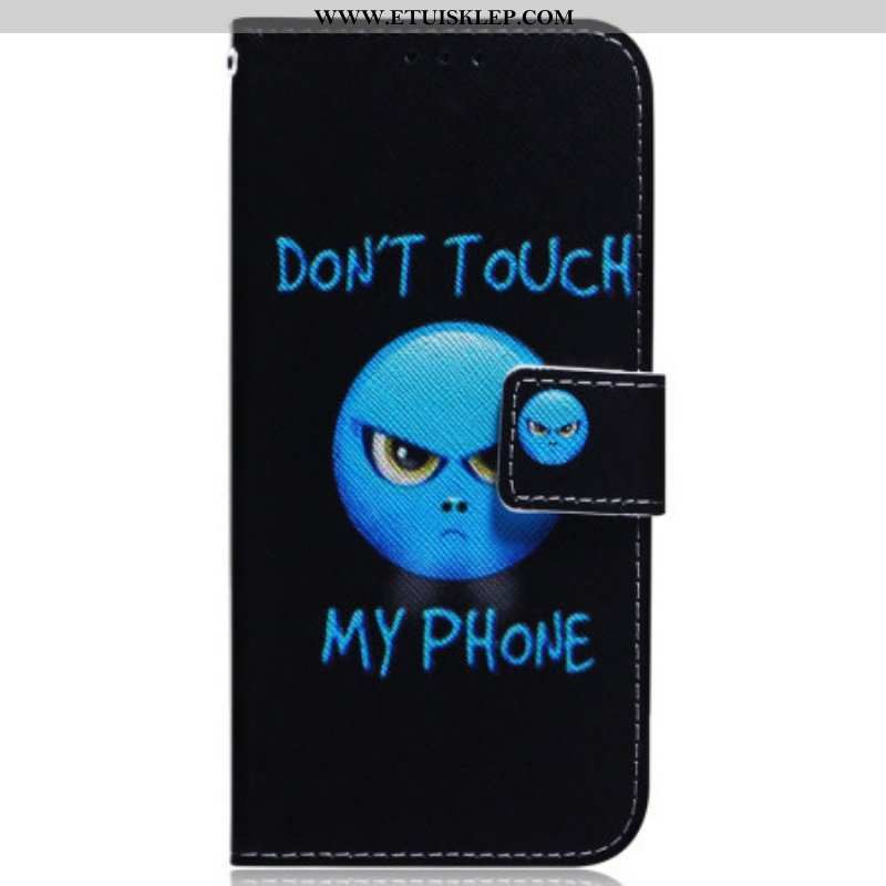 Etui Folio do Samsung Galaxy A54 5G Emoji Nie Dotykaj Mojego Telefonu